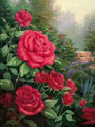 unknow artist Red Roses in Garden China oil painting reproduction